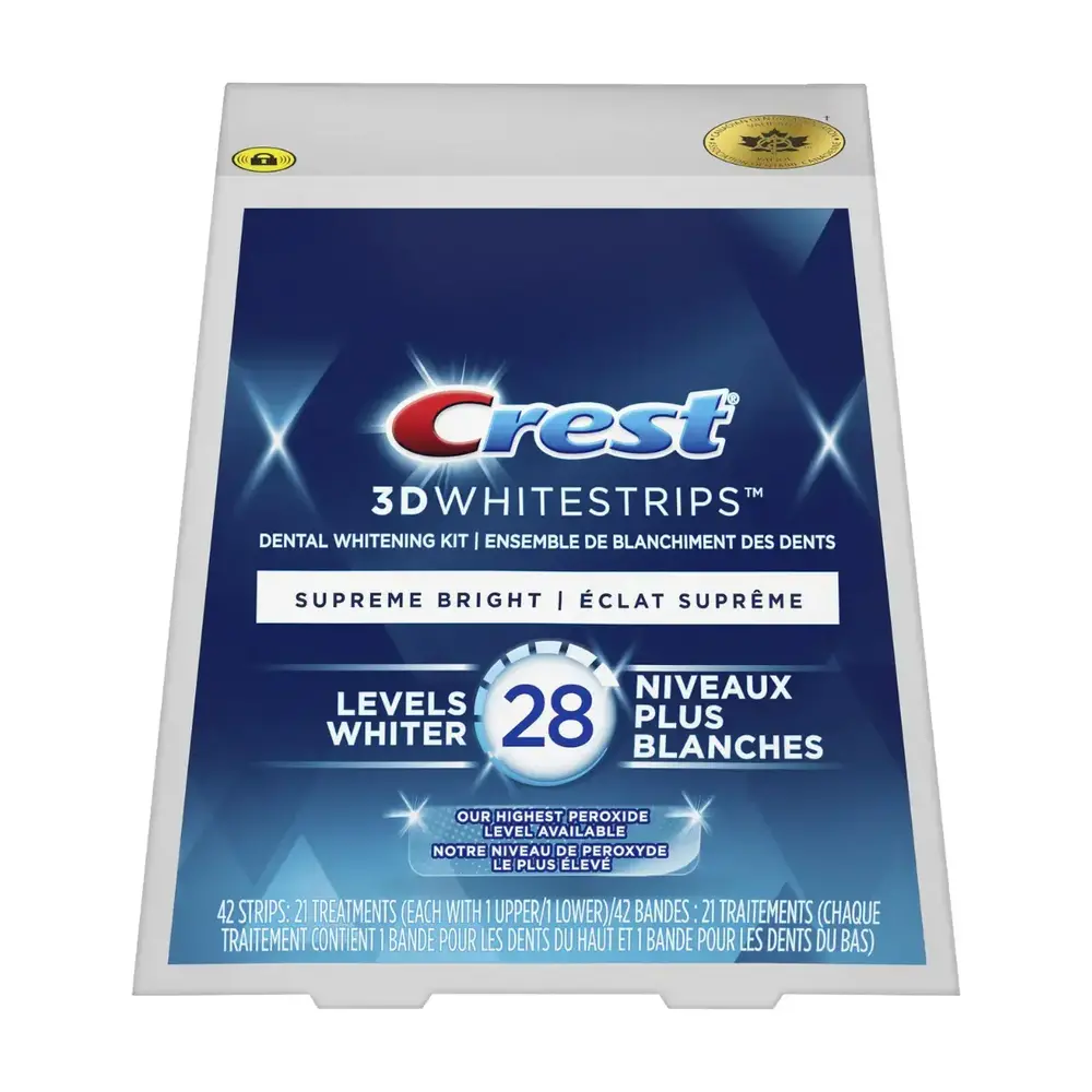Bělicí Pásky Crest Supreme Bright 28 Levels Whiter Whitestrips Kompletní Ošetření (21 sáčků)