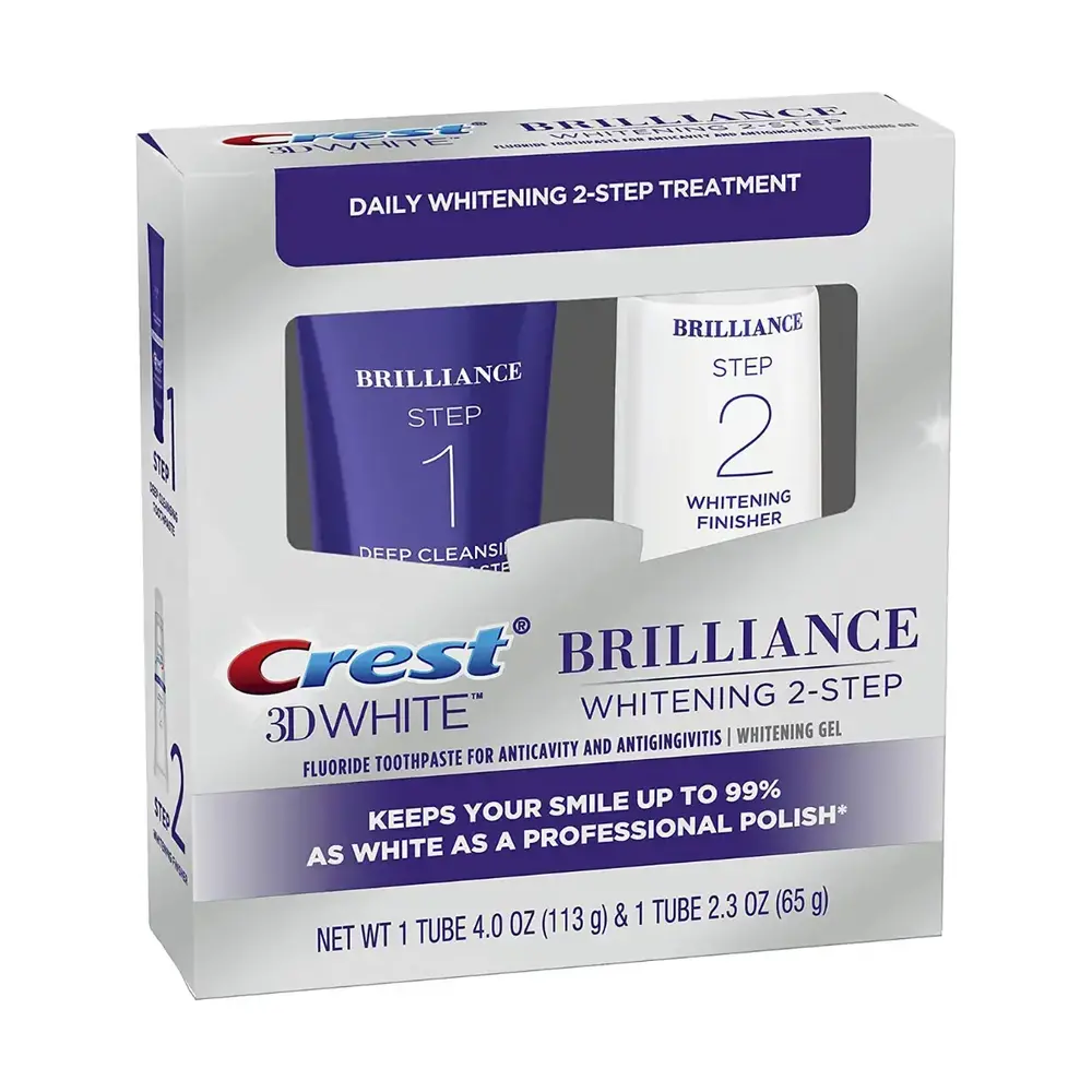 Bělící Zubní Pasta Crest 3D White Brilliance Whitening 2-Step (113g) & (65g)