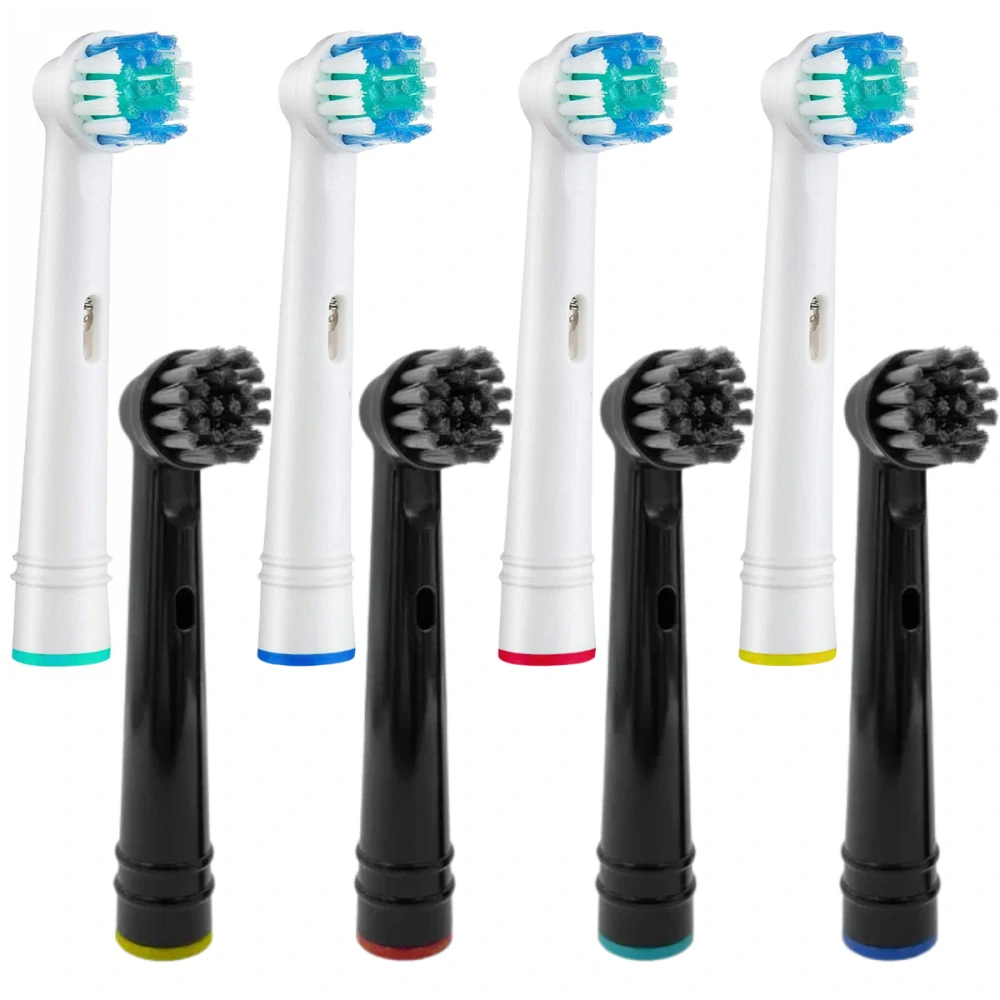Sada 8 Náhradních Hlavic Pro Kartáčky Braun Oral-B – EB17-P Bílé & Černé