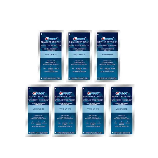Bělicí Pásky Crest Vivid 3D White 14ks 7 sáčků