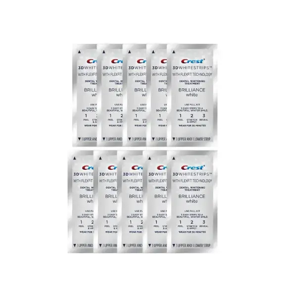 Bělicí Pásky Crest 3D Wthiestrips Brilliance White 20ks 10 sáčků