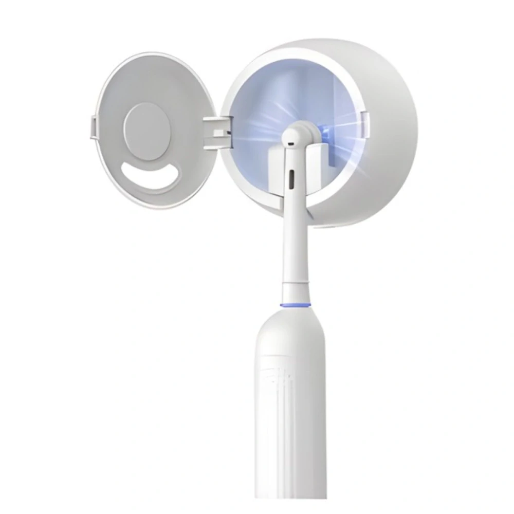 Elektrický zubní kartáček bílý + 2 hlavice + UV sterilizátor