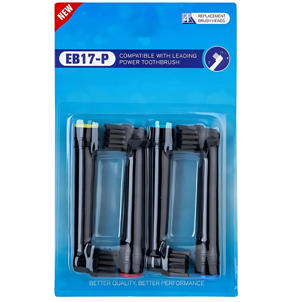 Sada 8 Náhradních Hlavic Pro Kartáčky Braun Oral-B – EB17-P Bílé & Černé