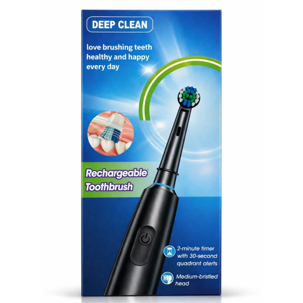 Elektrický zubní kartáček Deep Clean bílý + 4 hlavice