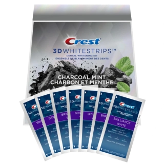 Bělicí Pásky Crest Brilliance White Charcoal Mint Whitestrips Polovina Ošetření (7 sáčků)