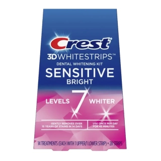 Bělicí Pásky Crest Sensitive Bright 7 Levels Whiter Whitestrips Kompletní Ošetření (14 sáčků)