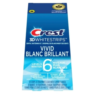 Bělicí Pásky Crest Vivid Blanc Brillant 6 Levels Whiter Whitestrips Kompletní Ošetření (10 sáčků)