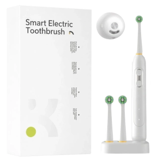 Elektrický zubní kartáček bílý + 2 hlavice + UV sterilizátor